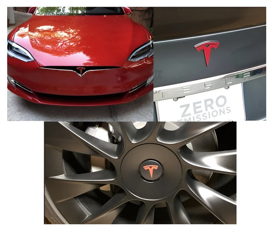 Tesla Model S Refresh Emblem Bundle 7 Sticker