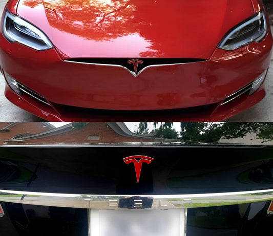 Tesla Model S Refresh Frunk and Trunk Emblem Sticker