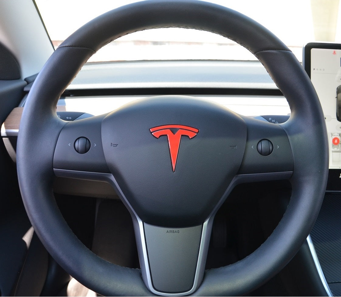 Tesla Model 3 / Model Y Steering Wheel Emblem Sticker 2pcs