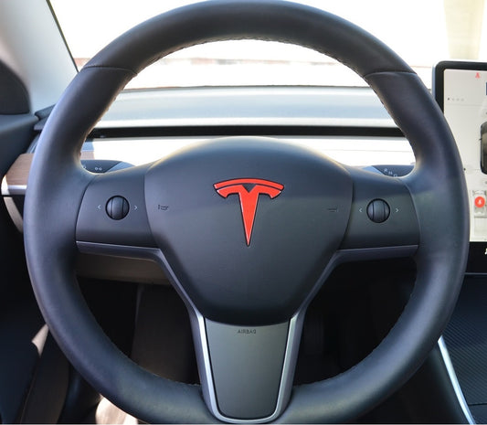 Tesla Model 3 / Model Y Steering Wheel Emblem Sticker 2pcs