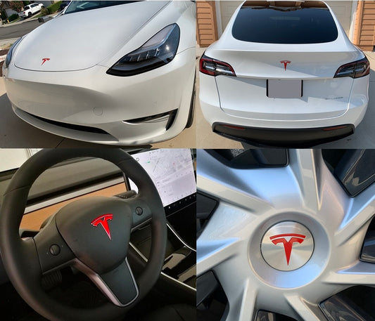 Tesla Model Y Emblem Sticker Bundle 8 Decals