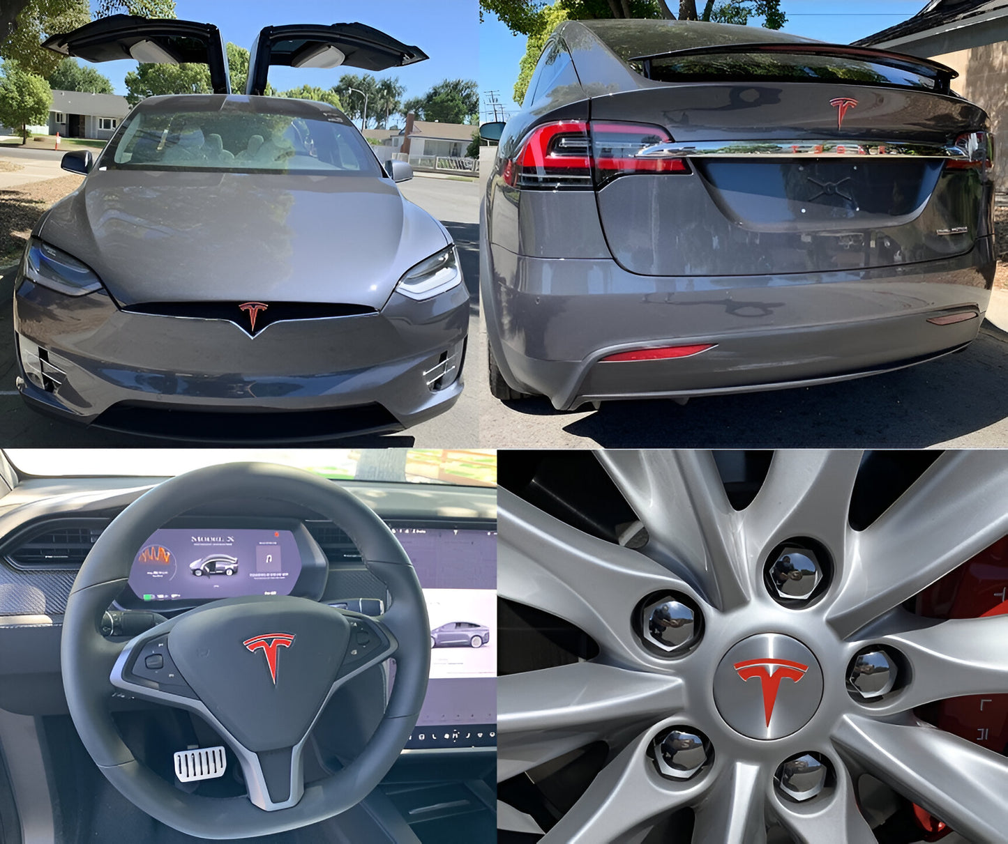 Tesla Model X Emblem Bundle 8 Stickers